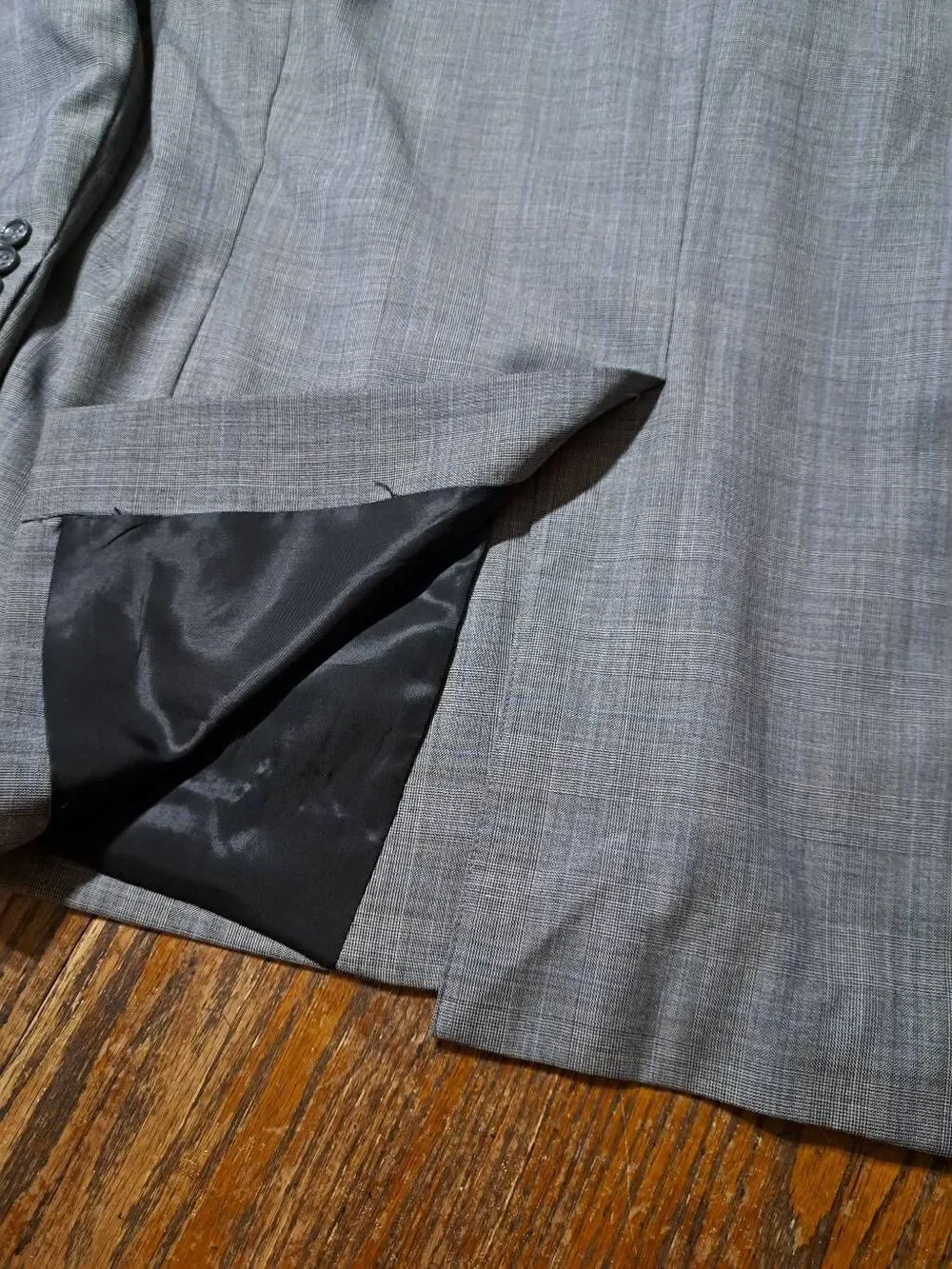 Vintage Mens 48 Drop 05-R Botany 500 Super 110 Grey Wool Suit Blazer Coat Jacket